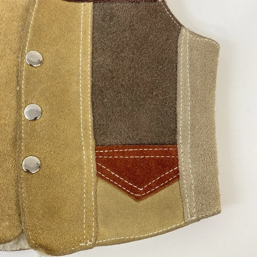 Vintage‎ Suede Patchwork Vest Shearling Boys/Girls 8
